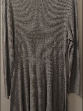 Charlotte Russe Grey Knit Long Sleeve Swing Dress Size Large
